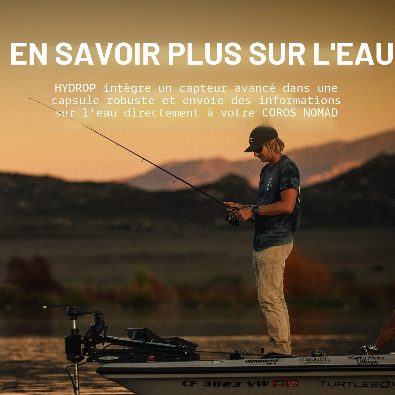 COROS HYDROP Sondeur de pêche - Capteur léger et lançable | Mesure profondeur, température, luminosité et couleur de l'eau, Compatible COROS NOMAD et VERTIX 2S