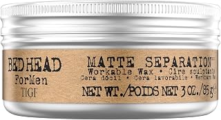 TIGI Bed Head for Men Matte Separation Workable Wax 3oz - Firm Hold, Matte Finish, Humidity-Resistant Texture Styling