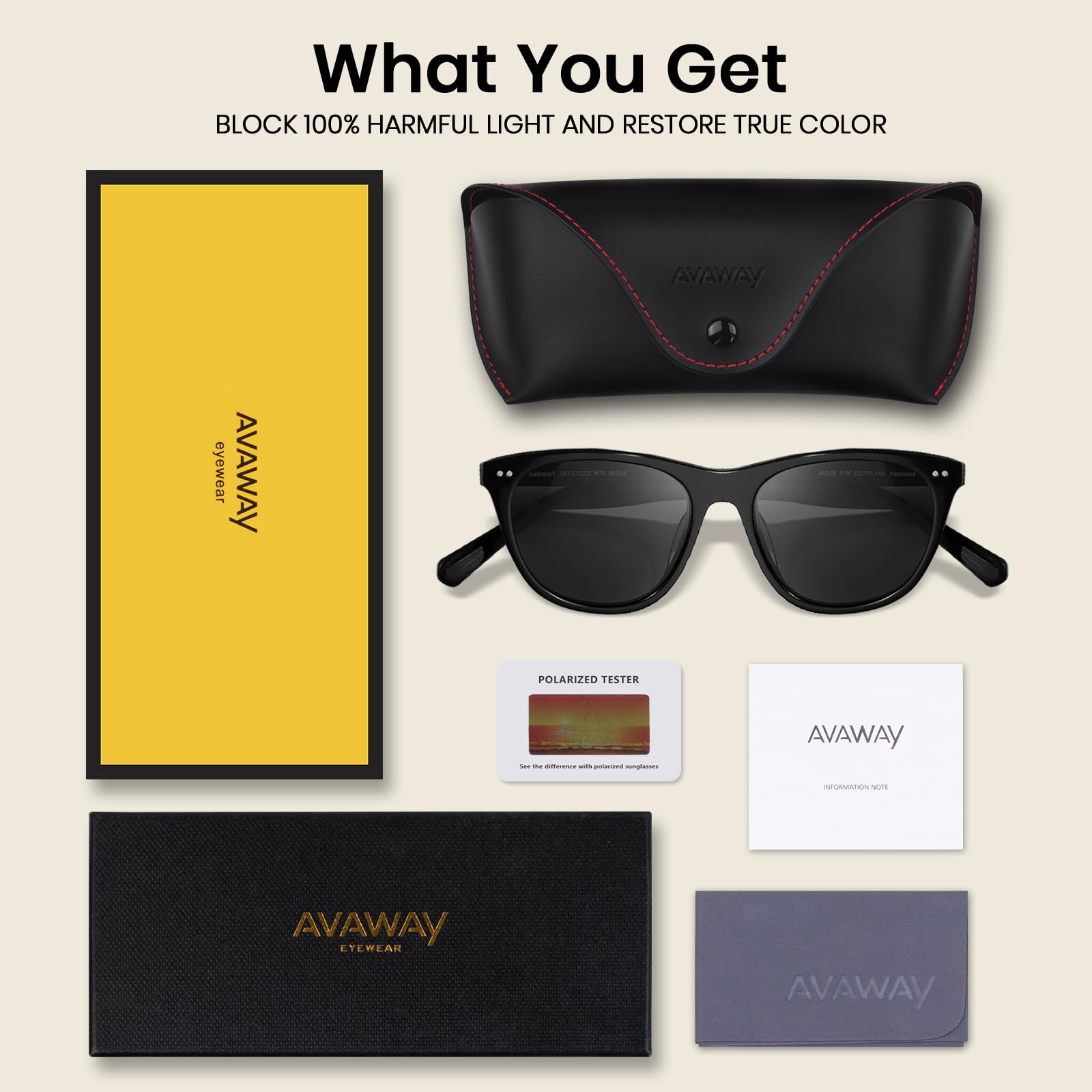 AVAWAY Gafas de sol de cara pequeña para mujeres con protección de rayos de ultravio polarizado retro gafas para damas para fotografía wandern viajando AV205