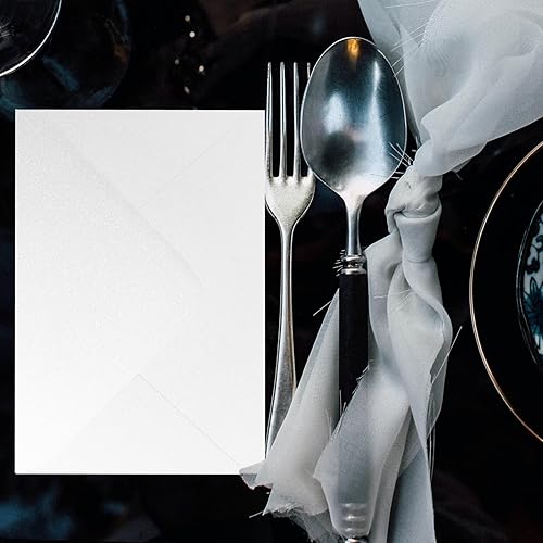 Miniatura 6 de Sobres blancos brillantes brillantes de 5.25 x 7.25 pulgadas, 100 unidades, sobres Goefun A7 Euro V con solapa con sello engomado para tarjetas de 5