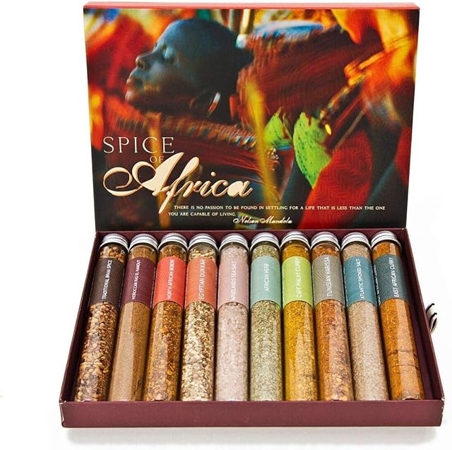 Eat.Art Spice of Africa - 10 Authentic Unique African Spices Selection Box - Christmas Cooking Gift Seasoning Set - Gourmet Luxury Exotic Collection
