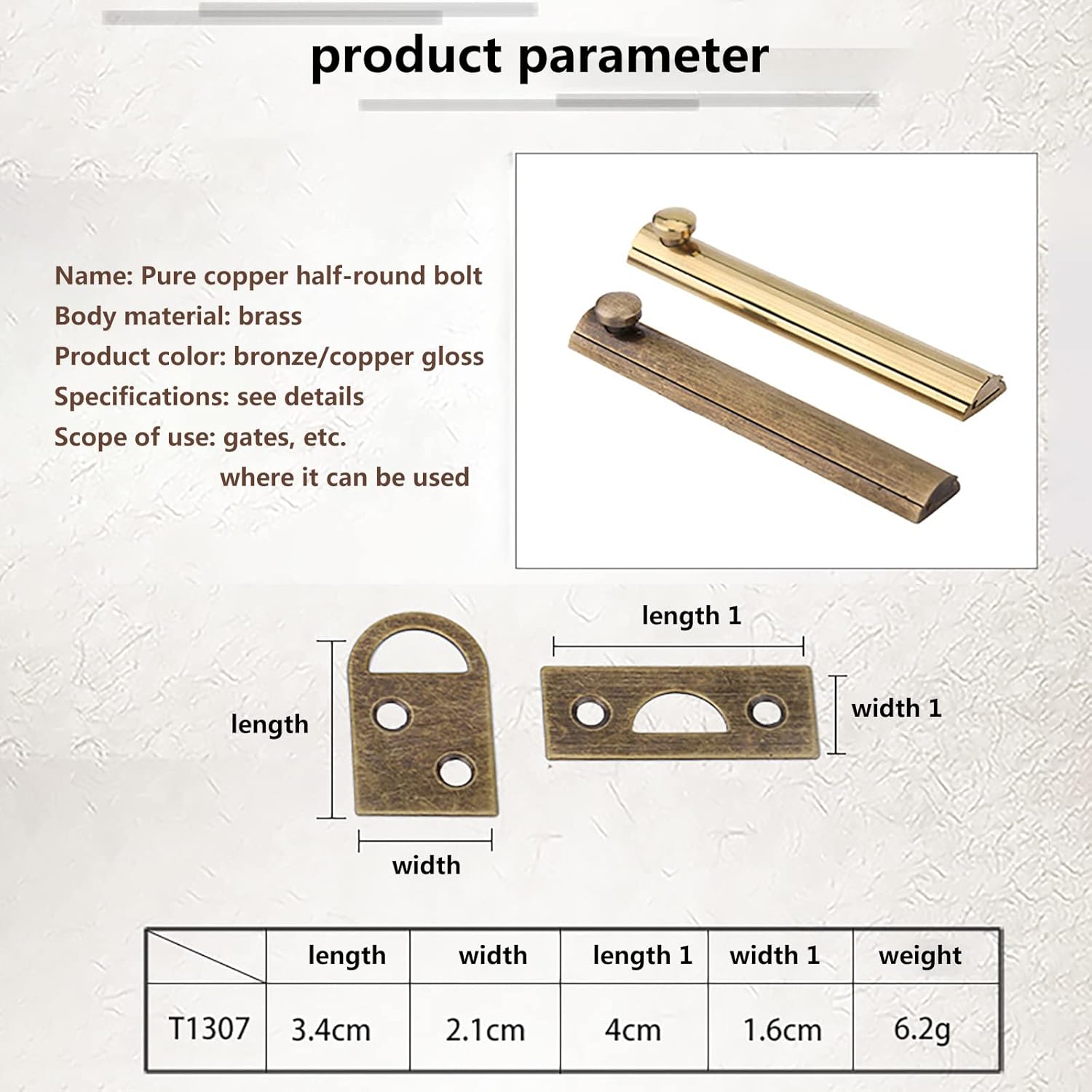 1pcs Antique Brass Surface Bolt Latch - Security Slide Lock for Doors, Cabinets, and Windows(Antique Bronze,3in)