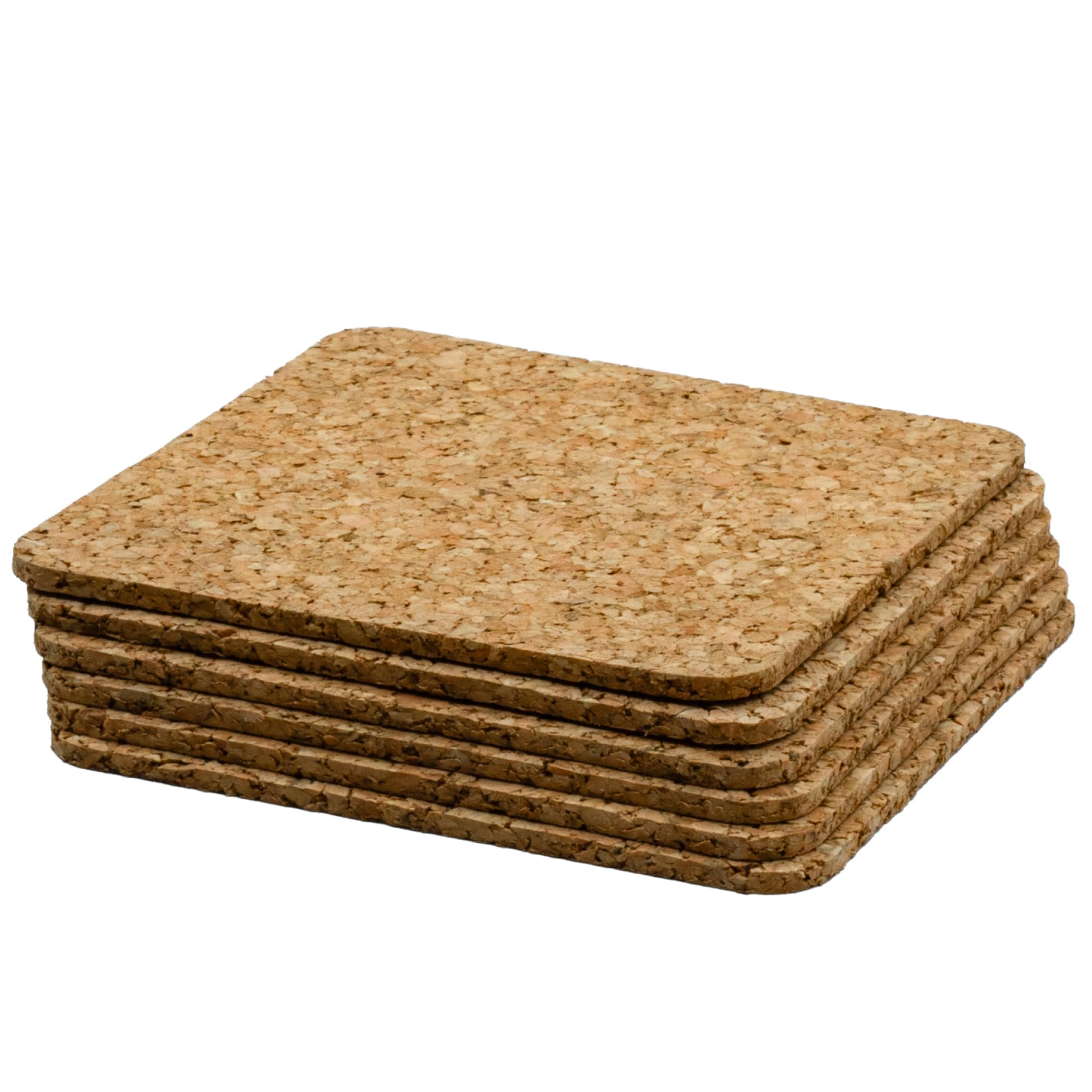 Go4Cork Quadratische Korkuntersetzer 6er-Set – 95 x 95 x 3 m