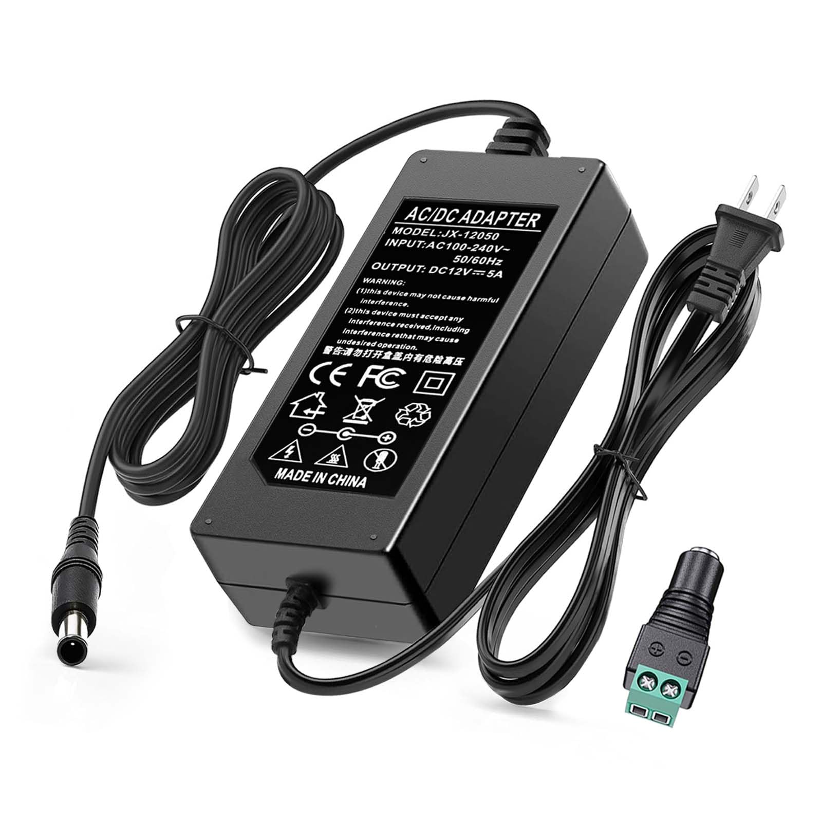 12V5A 60W Power Adapter Cable apply LED Strips,Surveillance,Cameras Wait
