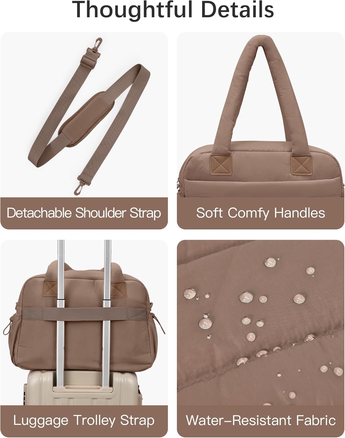 oscaurt Gym Bag for Women Lightweight Duffle Bag for Travel with Toiletry Pouch Water Resistant Carry On Weekender Overnight Duffel - Image 4