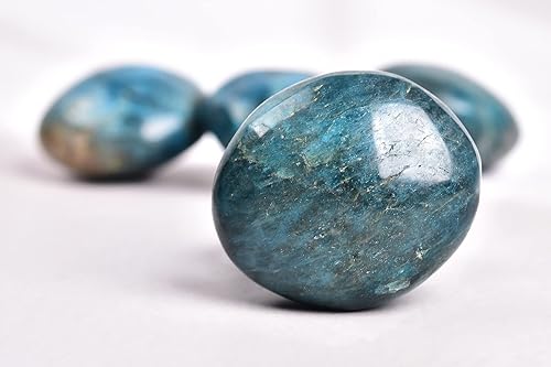 Miniatura 6 de AMOYSTONE 5 piezas de piedra de preocupación de apatita natural, cristal de palma, piedra curativa de cuarzo reiki para terapia de ansiedad, 1.6-2.2