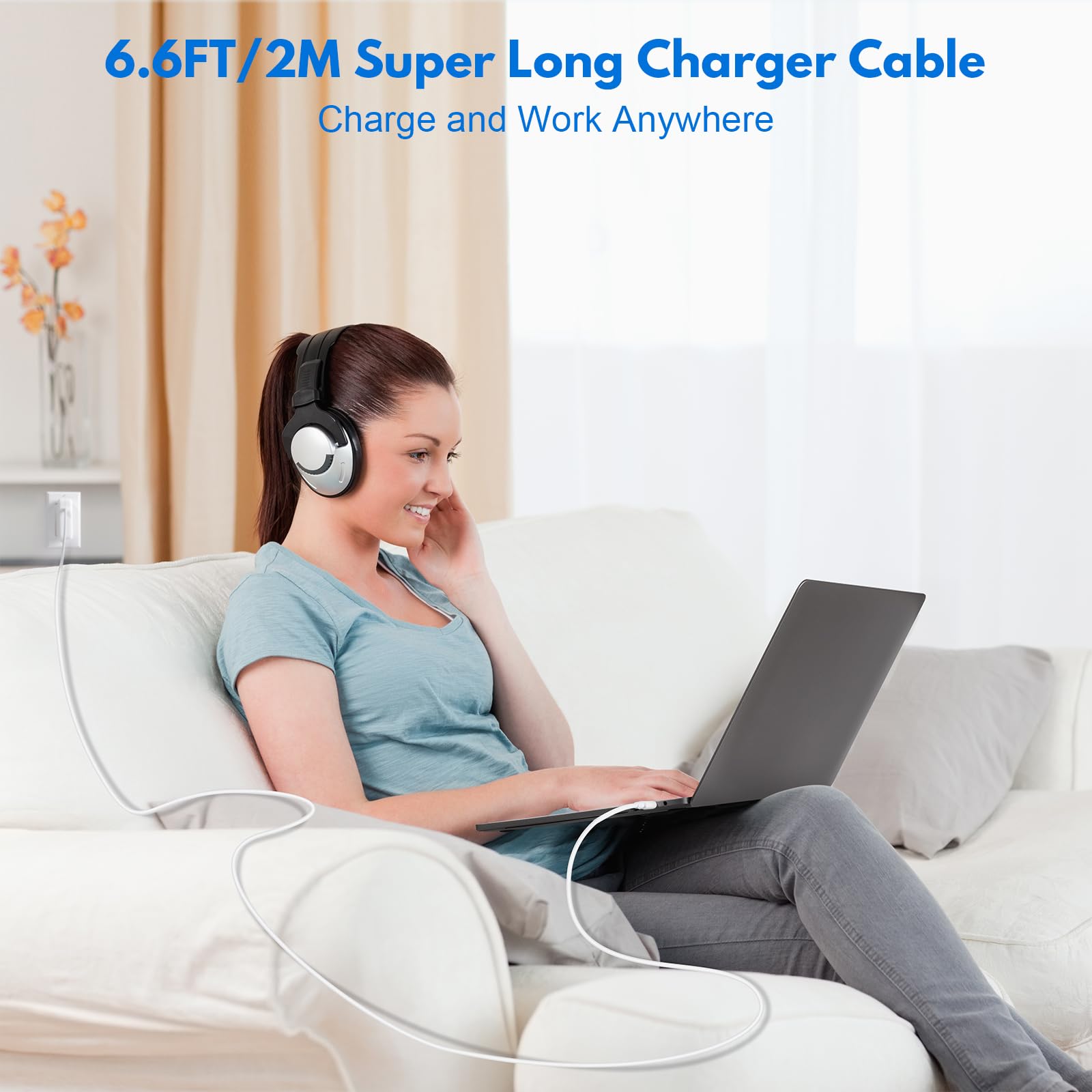 Cable de carga USB C a USB C (6.6 pies, 2 unidades) para iPhone serie 16, cable de carga rápida tipo C a C de 60 W para iPhone 15/16, 15/16 Pro, 15/16 Plus, 15/16 Pro Max, para Mac Book Pro/Air, iPad