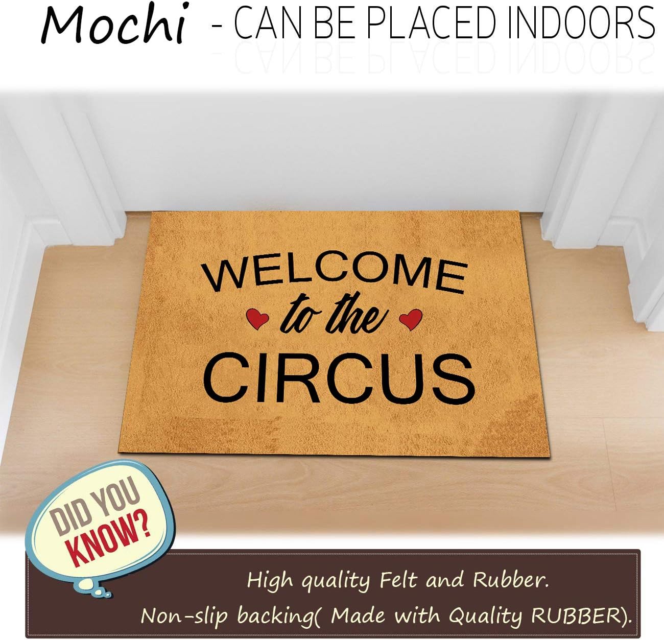 Funny Doormat for Indoor Outdoor - Welcome to The Circus Doormat Funny Front Door Mat Welcome Mat Entrance Floor Mat Non Slip Mats Kitchen Mat Indoor Outdoor Rug 23.6 in(L) by 15.7 in(W)