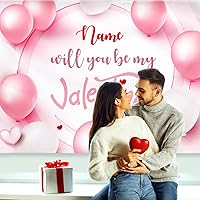 Vista 22 de Cartel de fondo personalizado para el día de San Valentín, decoración de San Valentín, letrero de vinilo con texto en inglés "Be My Valentine