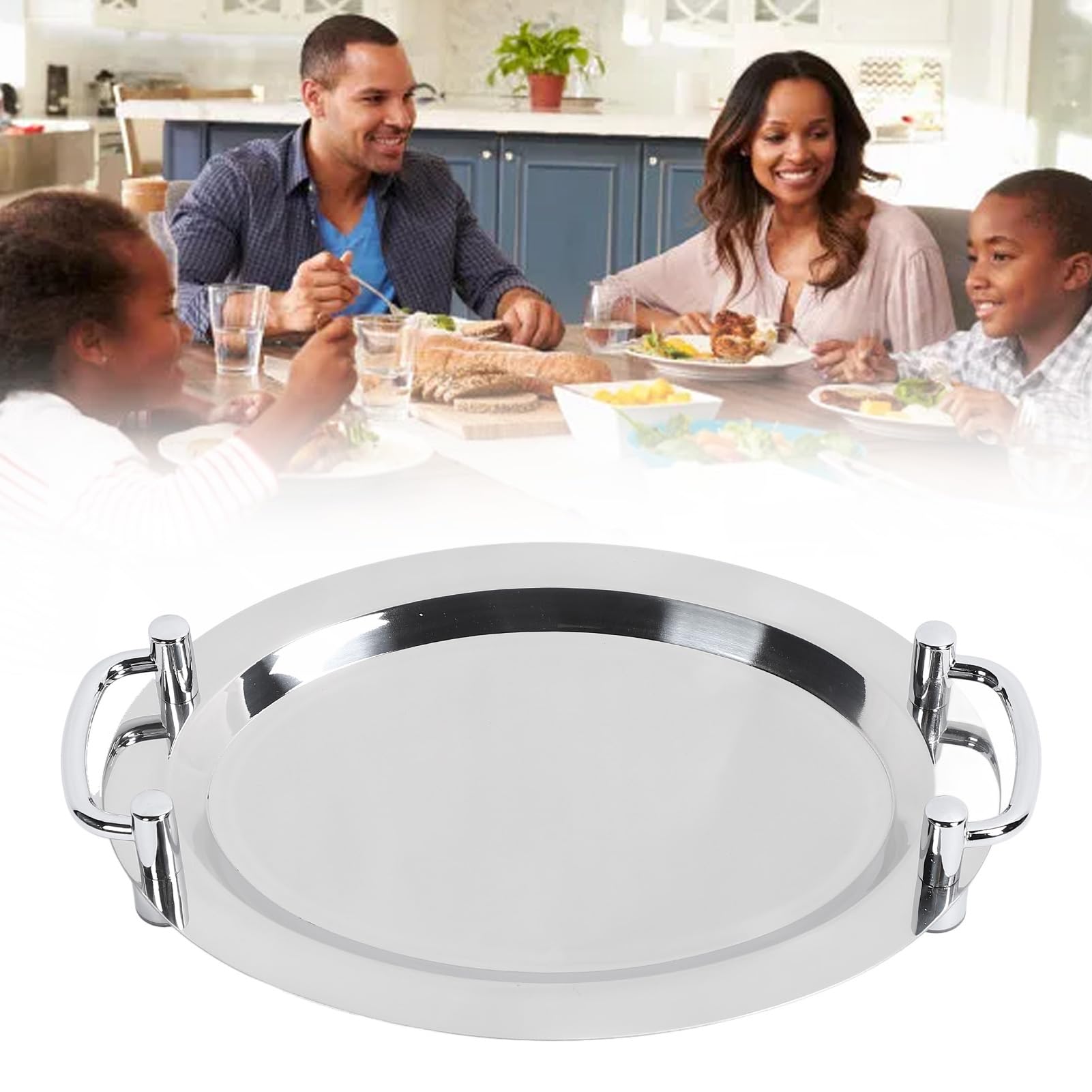 Generic Plato de Buffet de Acero Inoxidable Bandeja de Servicio con Acabado de Espejo Duradero y para Hotel Restaurante Boda Acero Inoxidable 304 1 Unidad Recepción de Boda (Forma de Huevo (Longitud