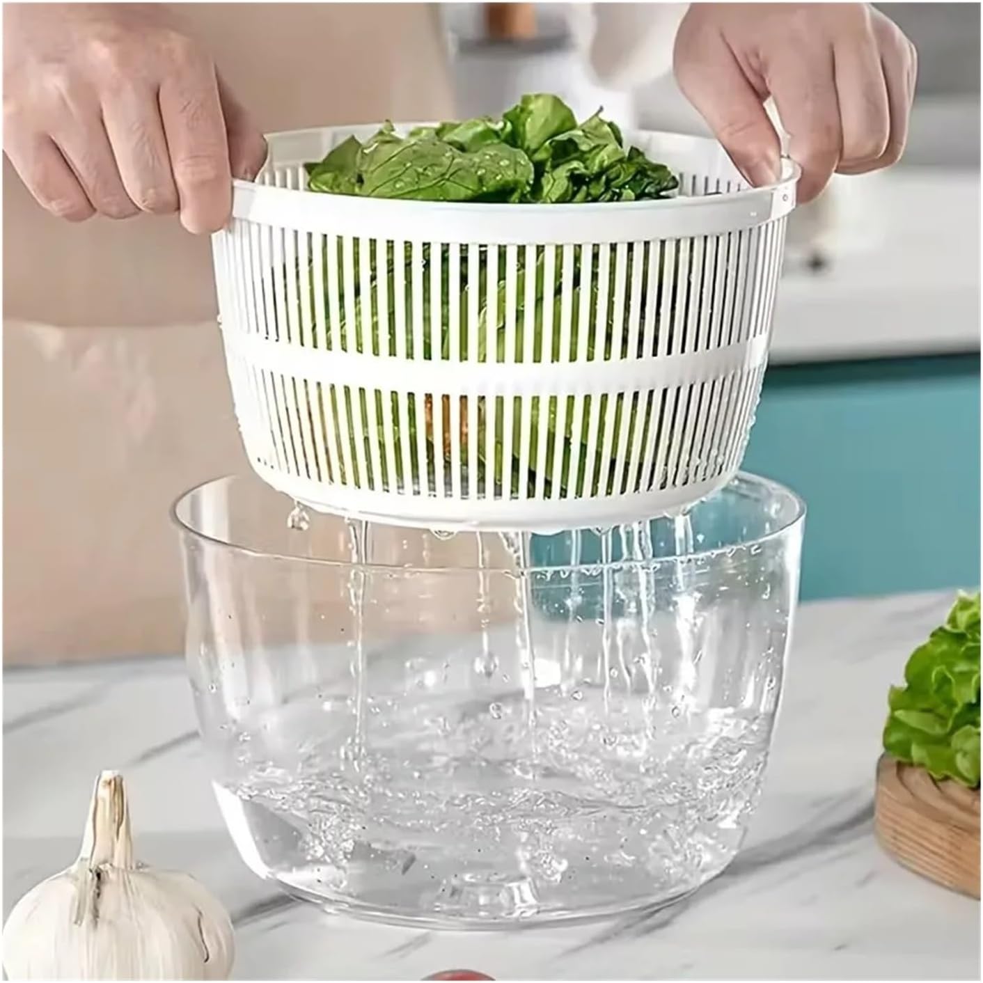 for Multi-Function Salad Spinner Home Kitchen Drainage Wonder Useful Gadget