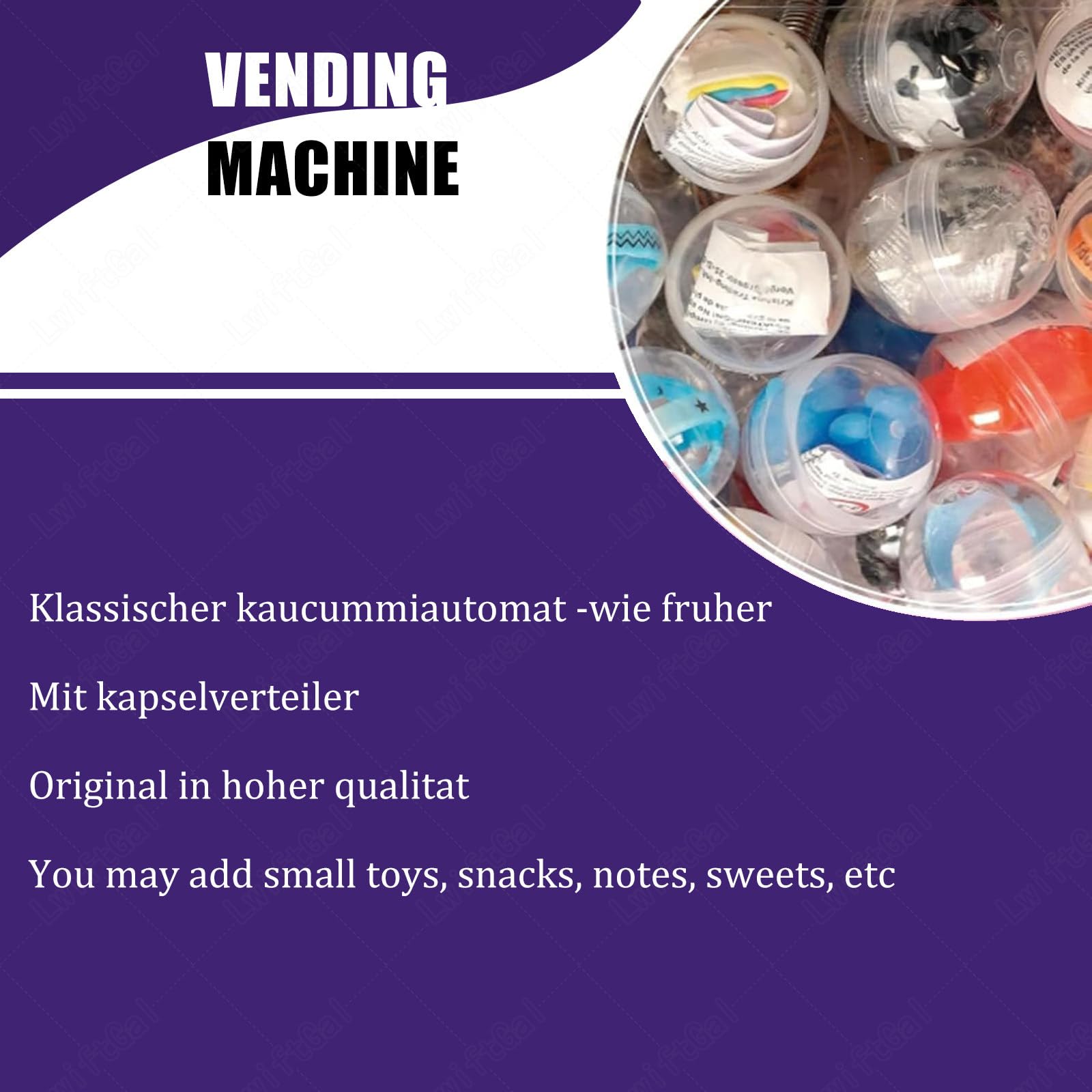 Distributore Automatico di Monete Commerciale, distributore di gomme da Masticare con 200 Palline, distributore di gomme da Masticare con cialde di caffè Black-Emptycapsuleshell
