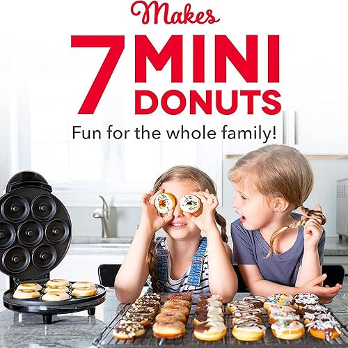Miniatura 6 de Mini Donut Maker- Donut Maker Machine for Home -7 Small Donut Maker,Electric Non-Stick Surface Makes for kids donut maker, Makes Doughnuts(Black)