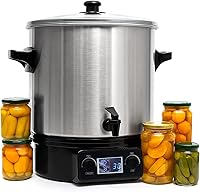 NeuronDeals 24.5QT Electric Water Bath Canner: Stainless Steel Digital Canner with LCD, 86-212°F Temp, 20-Jar Capacity for Jams, Pickles, Soups