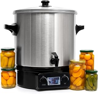 NeuronDeals 24.5QT Electric Water Bath Canner: Stainless Steel Digital Canner with LCD, 86-212°F Temp, 20-Jar Capacity for Jams, Pickles, Soups