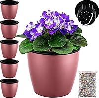 Vista 18 de Planterhoma Macetas de riego automático de 5 pulgadas para plantas de interior, 6 paquetes de macetas de violeta africana con indicador, maceta