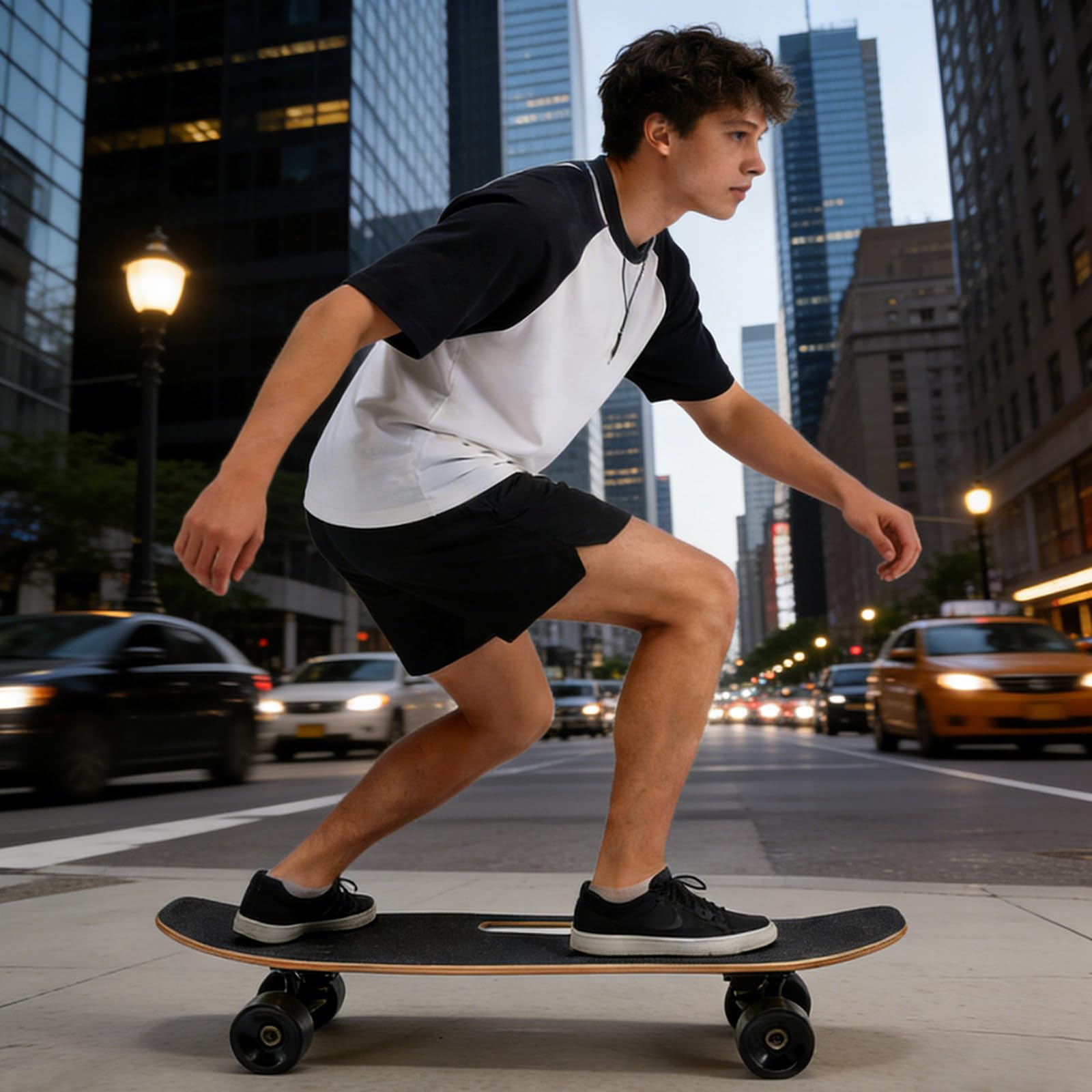 Skateboard électrique avec Télécommande, Vitesse Maximale 35 Km/H, Autonomie De 13 Km, Mini Cruiser Surf pour Débutants, Adultes Et Adolescents