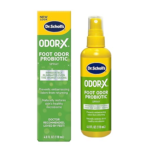 Dr. Scholl's ODOR-X FOOT ODOR PROBIOTIC SPRAY, 4 oz // Immediately Eliminates The Worst Odors - Prevents Embarrasing Odors From Returning - Restores Skin's Microbiome