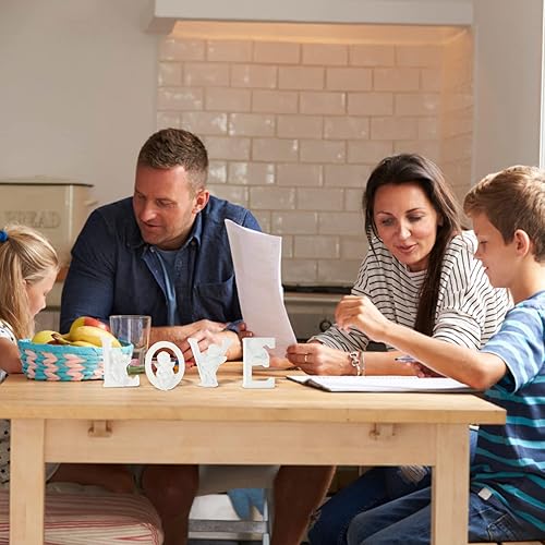 Miniatura 5 de Abaodam 1 juego de 4 letras de San Valentín, estatua de animales, escultura de animales, baño, patrón romántico, mesa de pared, ángeles, recorte de