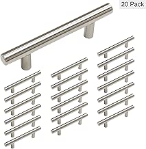 homdiy Brushed Nickel Cabinet Pulls 3 in Hole Center T Bar Cabinet Pulls 20 Pack - HD201SN Brushed Nickel Cabinet Hardware Pulls Modern Drawer Pulls and Knobs for Kitchen, Bathroom, Closet - coolthings.us
