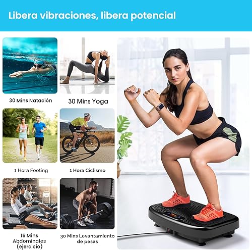 Miniatura 4 de SoftGym Vibration Plate Exercise Machine for Lymphatic Drainage,Power Vibrate Stand Shake Board 450 Lbs Capacity Whole Body Workout Waver with