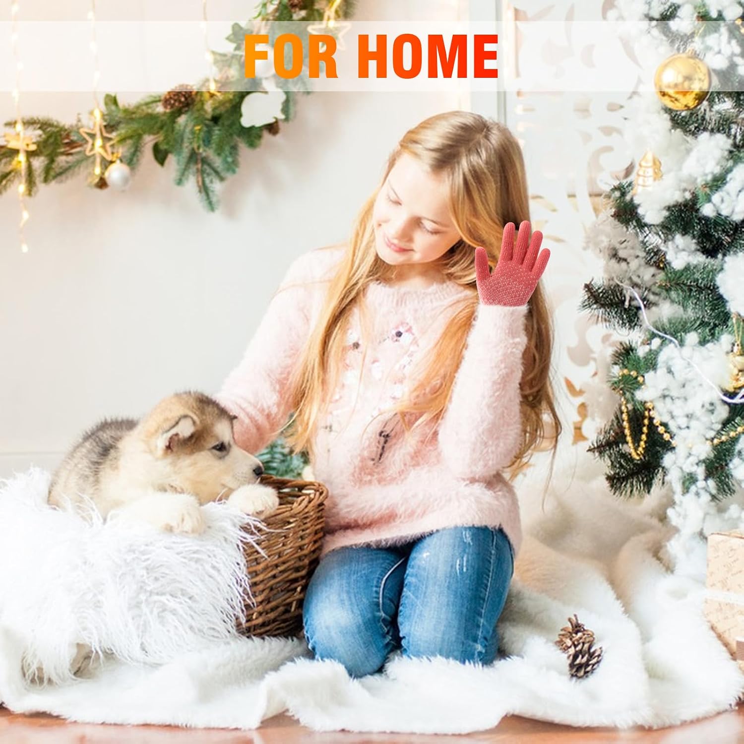 Winter Gloves for Toddler Kids - 3 Pairs Boys Girls Soft Warm Wool Lined Gloves Full Finger Children Knit Gloves