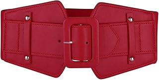 CHIC DIARY Women's Wide Stretchy Cinch Belt Retro Chunky Buckle Belts Waistband