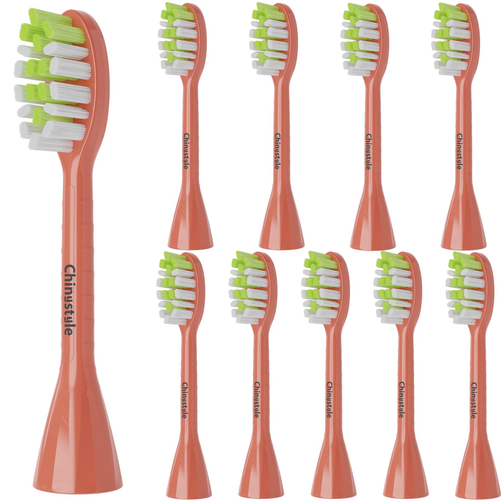 Replacement Toothbrush Heads Compatible with Philips One Sonicare Electric Toothbrush HY1200 HY1100, Tooth Brush Head Koi Red -10 Pack