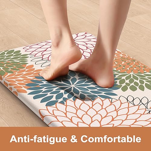 Alfombras y tapetes de cocina acolchados antifatiga, 2 unidades, antideslizante, impermeable, tapete de pie de espuma cómoda para pisos, oficina,