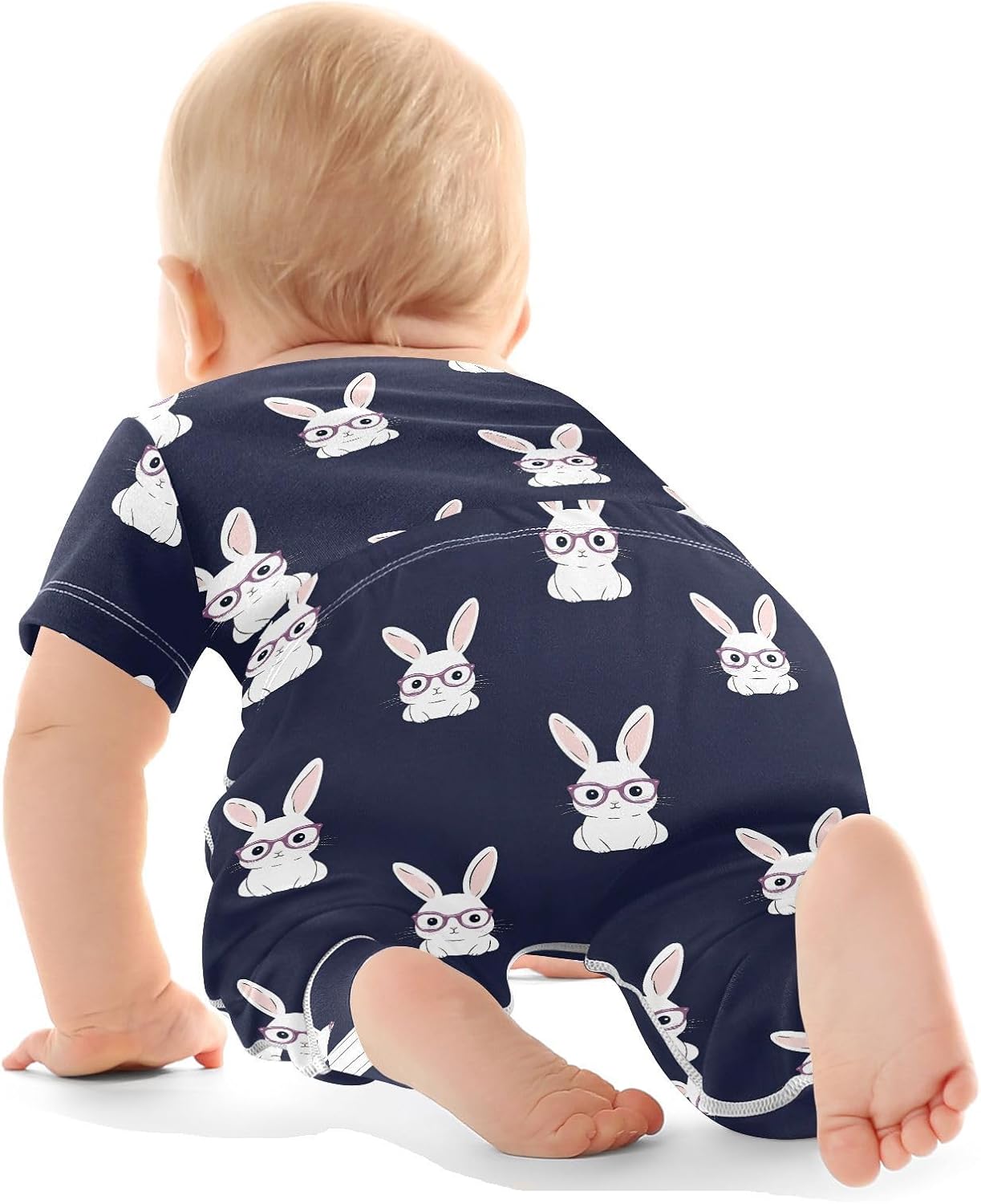 vvfelixl Baby Clothes Wise Rabbits Baby Bodysuits Set Unisex Short Sleeve Babys Pants Sets 0-3M