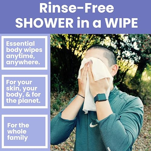 Miniatura 7 de HyperGo Toallitas corporales XL para mujeres y hombres  Toallitas limpiadoras de cuerpo completo sin enjuague de 12 x 12 pulgadas, paquete de 2 a 20