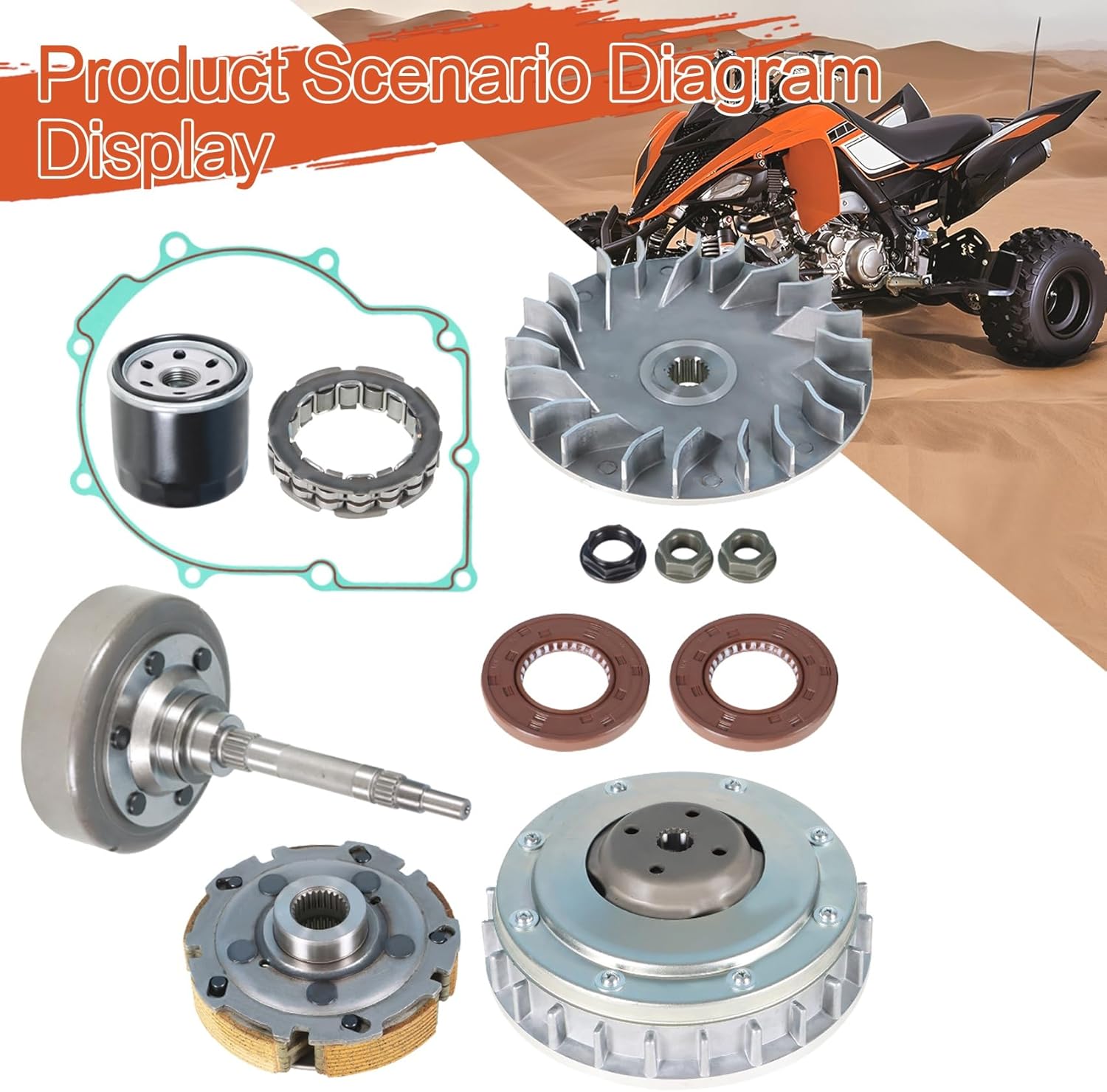 labwork Primary Driven Clutch Sheave Clutch Carrier Housing Oneway Replacement for Hisun 500 700 Replacement for 21241-004-000