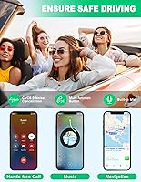Vista 5 de COMSOON Adaptador AUX Bluetooth para automóvil, receptor Bluetooth con reducción de ruido para música/llamadas manos libres, receptor de audio