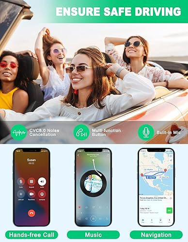Miniatura 5 de COMSOON Adaptador AUX Bluetooth para automóvil, receptor Bluetooth con reducción de ruido para música/llamadas manos libres, receptor de audio