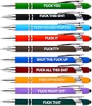 Funny Pens,12PCS Demotivational Sarcastic Negative Quotes Ballpoint Pen Snarky Office Pen Set for Writing with Stylus Tip Funny Gag Gifts for Women Men Friend, Black Ink 1mm(10)