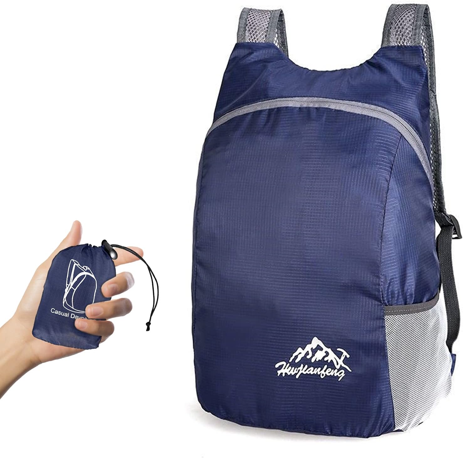 20L Ultralight Foldable Backpack Small Hiking Rucksack Ultralight Waterproof Travel Packable Daypack for Men Women Outdoor Sports Travel Walking Hiking Camping Bike Navy Blue Small Foldable Backpack
