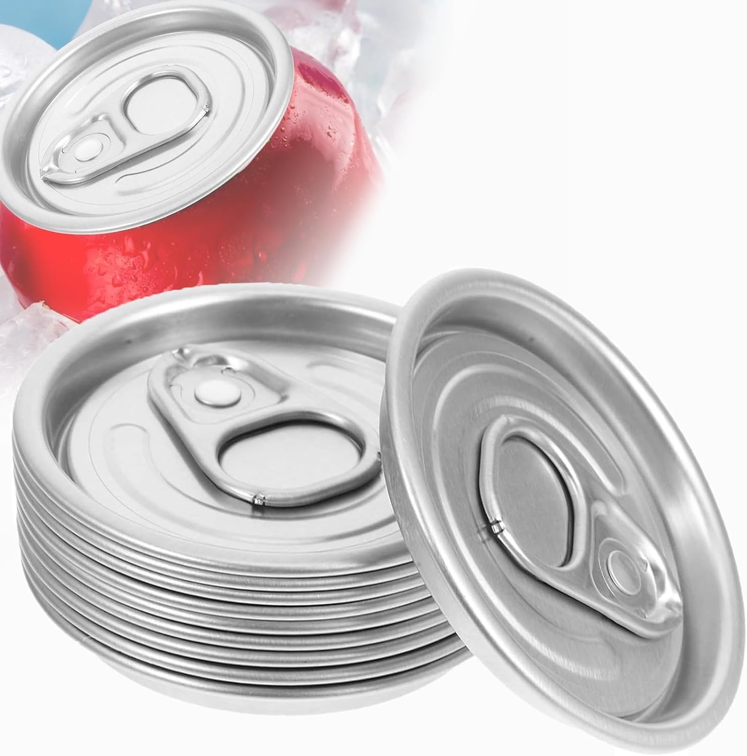 Aluminium can Sealing lids | Durable Round Aluminium Tops | Fizzy Drinks can Ring Pull Protector Cover lid | Full Open Sealing lids Wide Neck Design | for Preserving and Food Storage