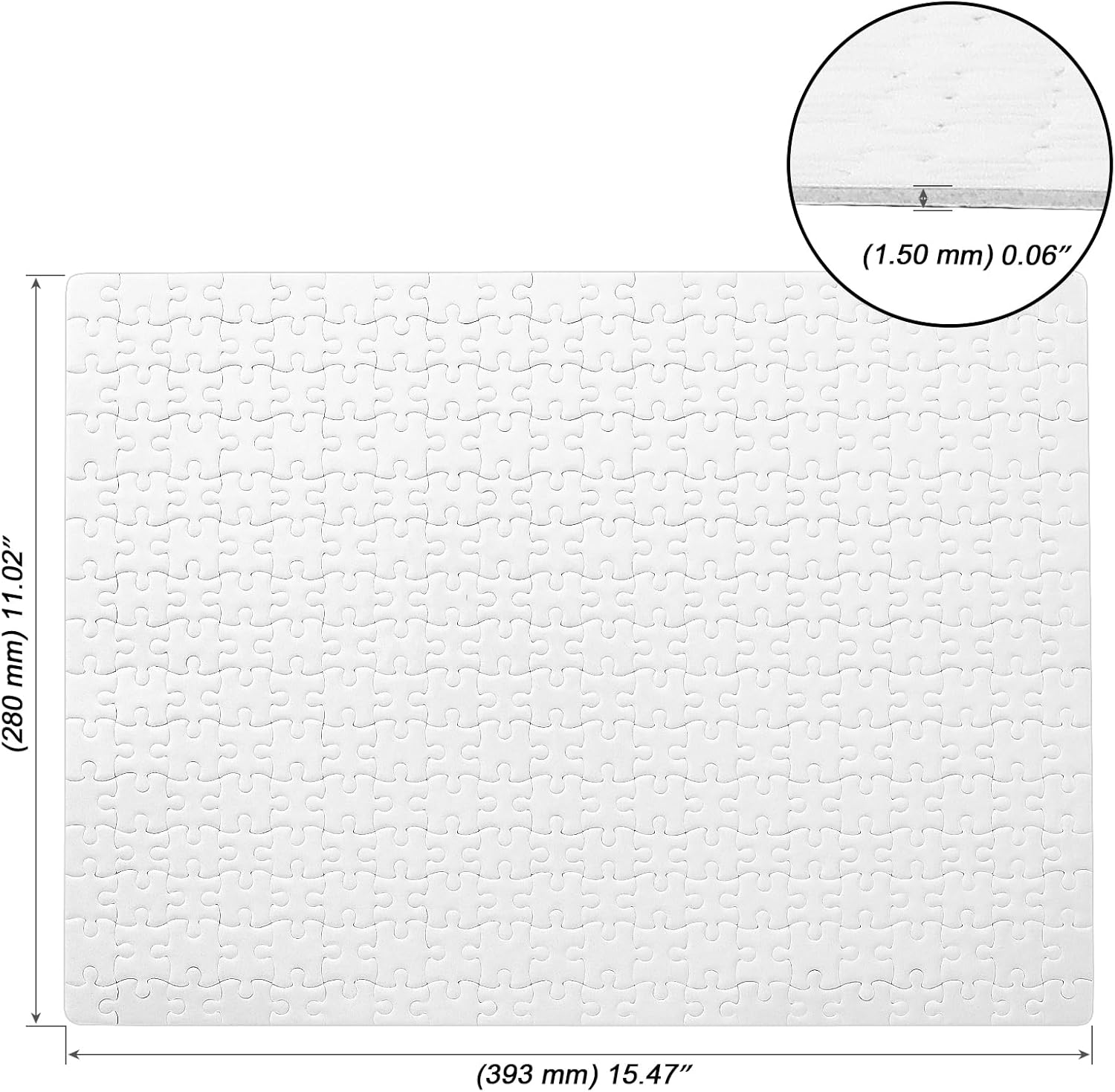MOUYAT 15 Sheets 4500 Pieces Sublimation Blank Puzzle Jigsaw Puzzles, White DIY Heat Press Blank Puzzle for Sublimation, Weeding Invite, Decorating, Crafts Projects - Image 5