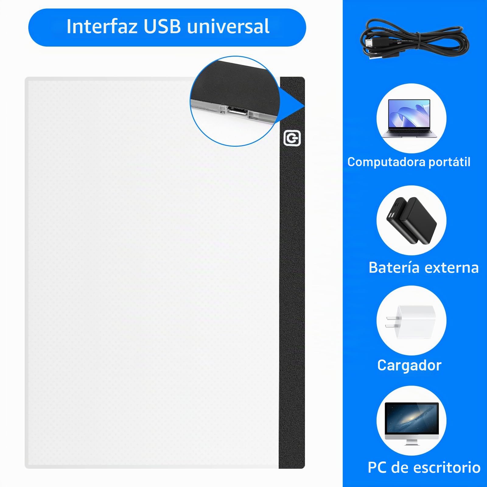 VFANDV Mesa de Luz A3, LED Tableta de Luz Dibujo de Dibujo Portátil con Brillo Ajustable Mesa de Luz para Calcar con Cable USB Mesa de Luz de Dibujo para Bocetos Diseño Dibujo Diamante Pintura