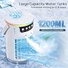 Aire acondicionado portátil, ventilador AC mini enfriador evaporativo de aire 1200ML con niebla fría, aire acondicionado personal silencioso para dormitorio, oficina en casa, escritorio (blanco) 5