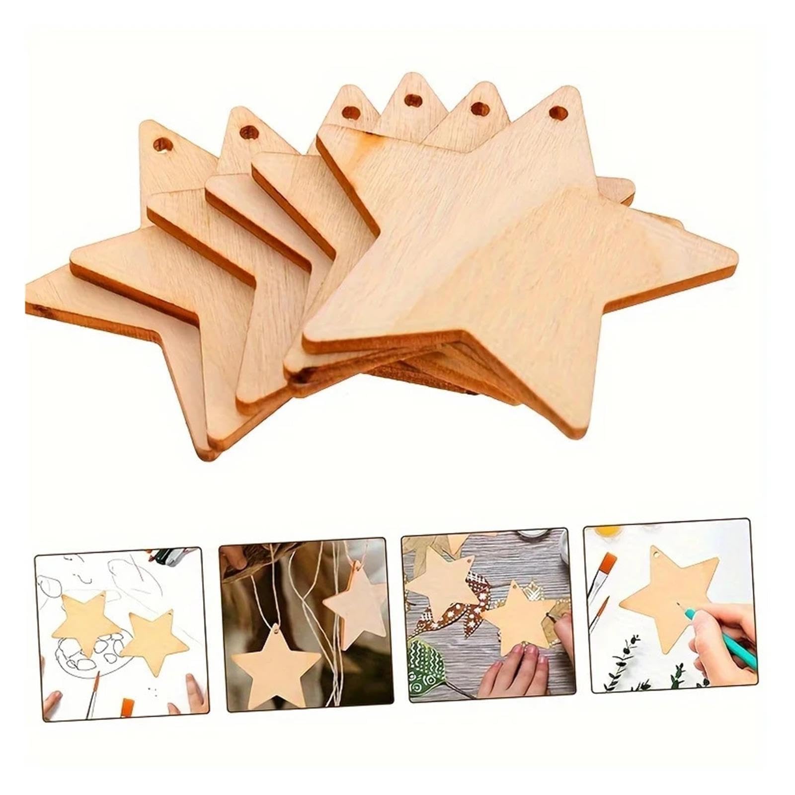 Pezzi Dischi Legno Fette di legno stella fai da te