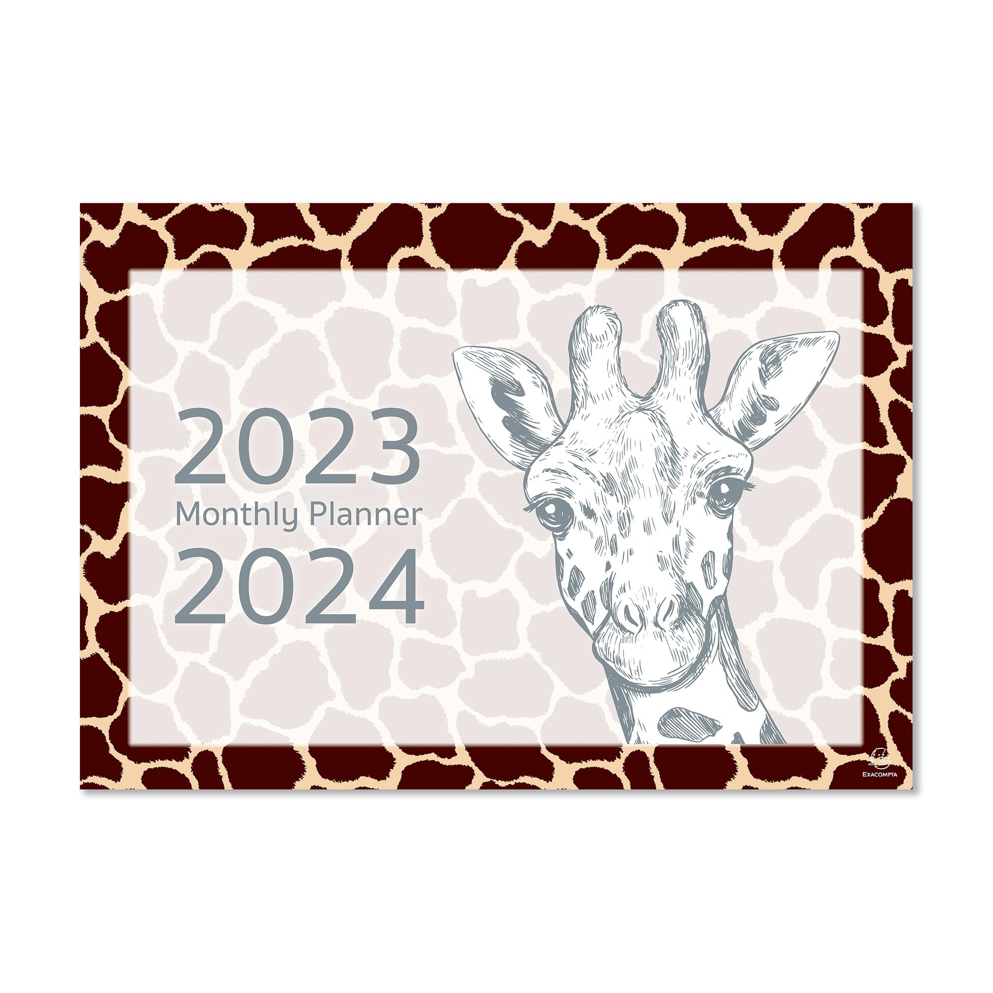 2023/2024 Monthly Planner Giraffe Brown