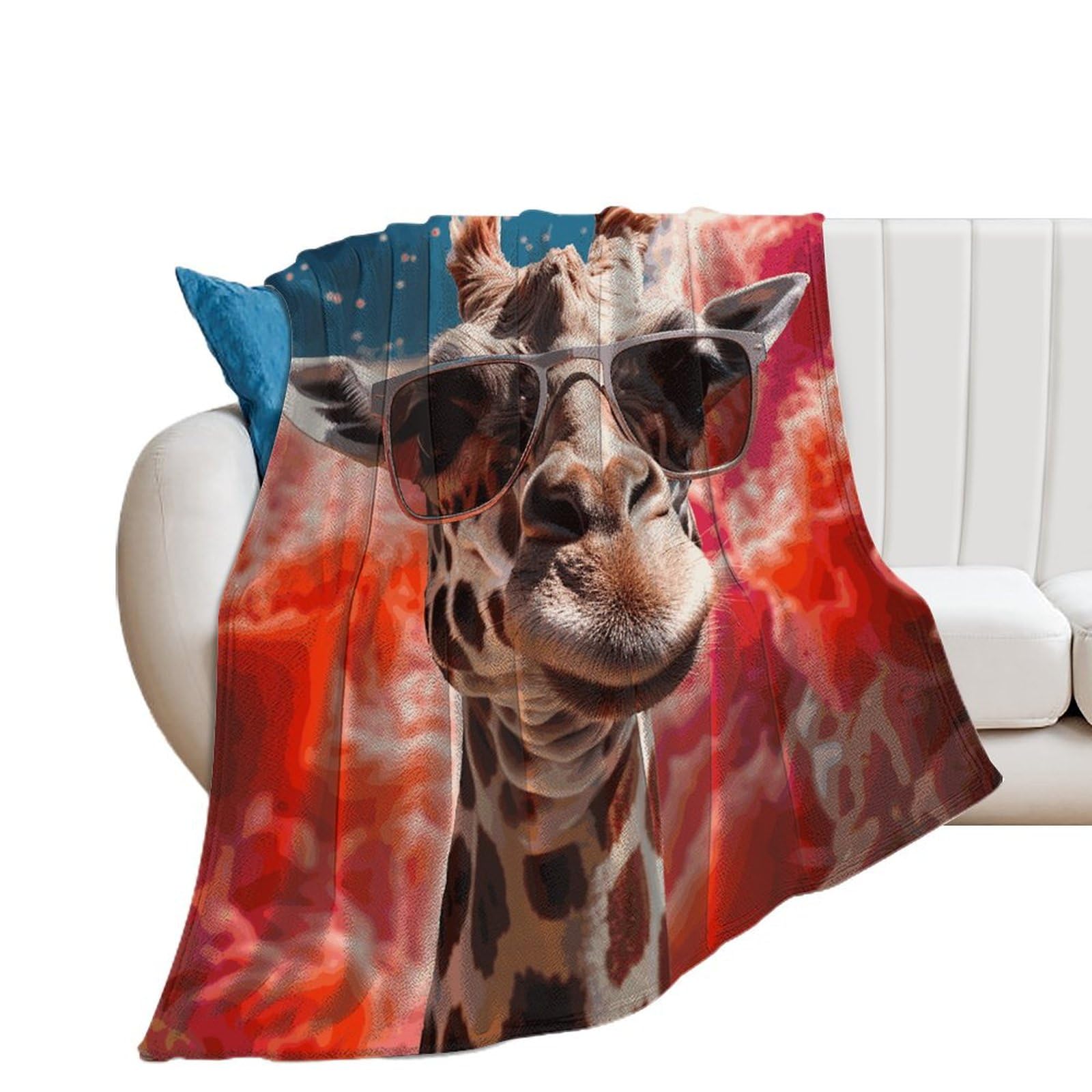Couverture en flanelle girafe douce idée cadeau maison
