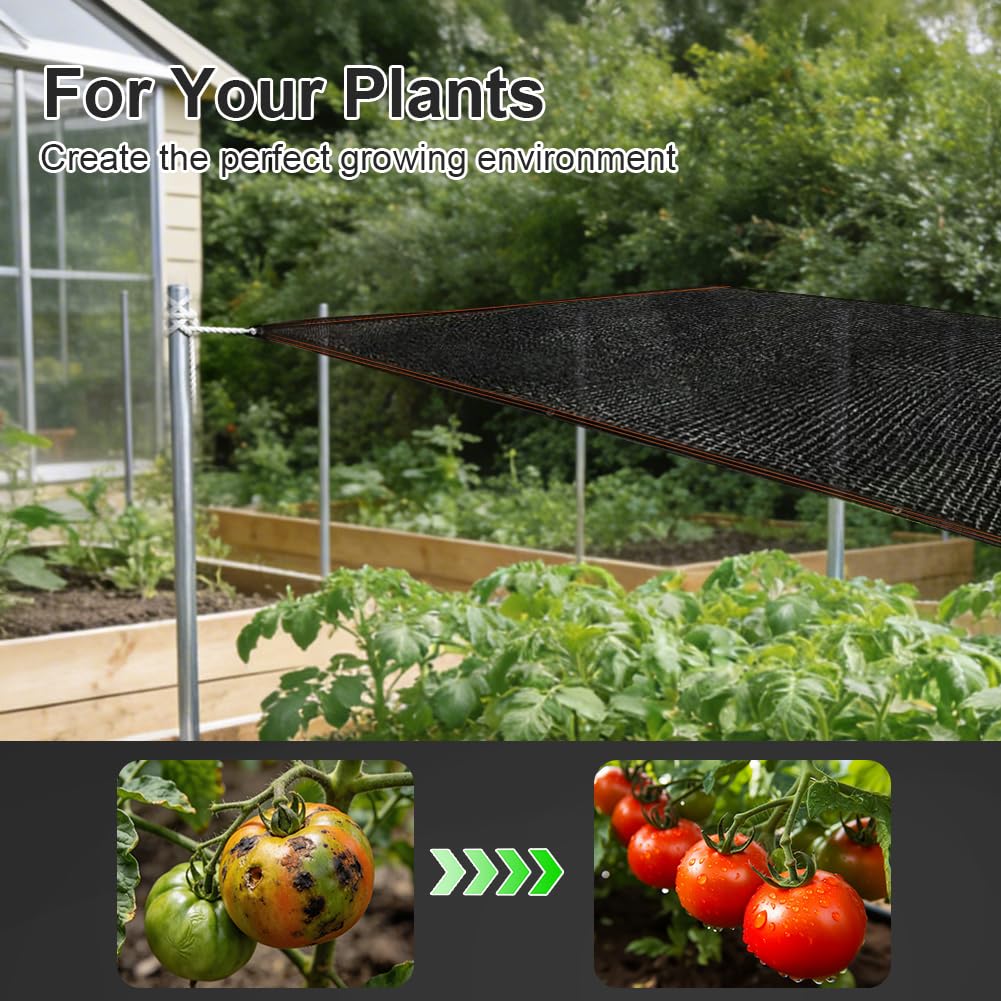 Red de Sombreado 3x4 M,Tejido de Protección Visual 90%, Toldo Red de Sombra para Jardín con Ojales,Protección Solar y Aislamiento Térmico,Prueba de Polvo,para Patio Exterior,Jardín, Gallinero — view 5