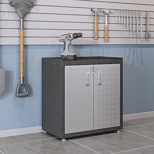 Vista 75 de Manhattan Comfort Fortress - Armario flotante de metal texturizado de 30 pulgadas con estantes ajustables, juego de 1, color blanco