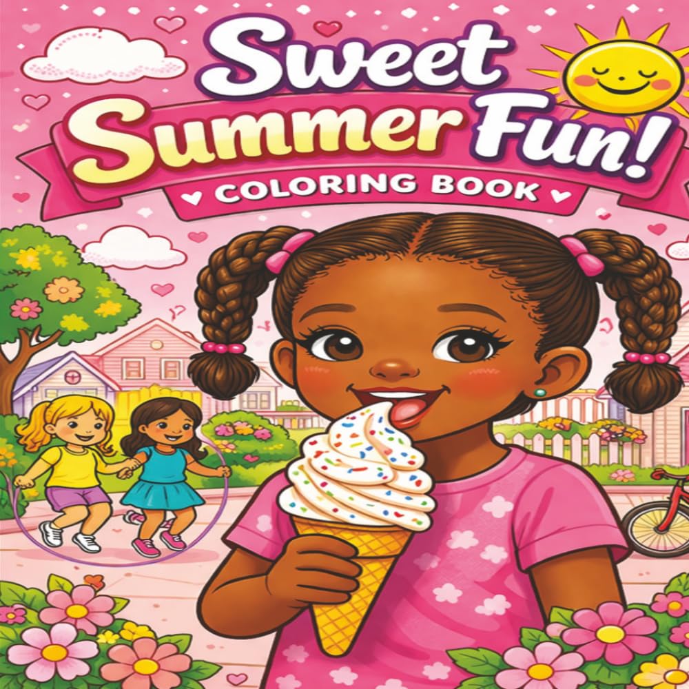 Sweet Summer Fun Coloring Book For Children Ages 5–8 | Ice Cream, Friends, and Sunny Days (Cute and Cozy Kid's Coloring Corner)