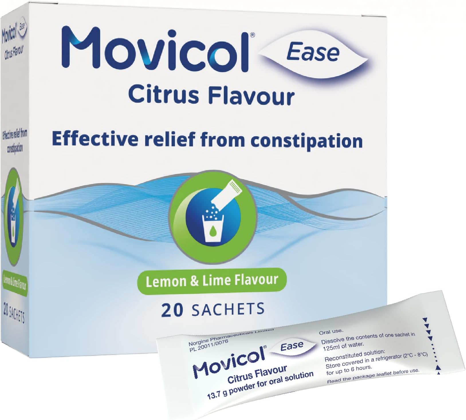 – Movicol Ease Stick Sachets, Citrus, 20 Sachets, Constipation Relief for Adults, Laxatives, Relief, hydrates, softens & Help Restore Natural Bowel Movement