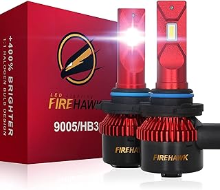 Firehawk 2023 New 9005/HB3/H10/9145 LED Headlight Bulbs, 25000LM Japanese CSP, 500% Brightness, 6000K Cool White, All-in-One Wireless, Halogen Replacement Conversion Kit, 2 Pack