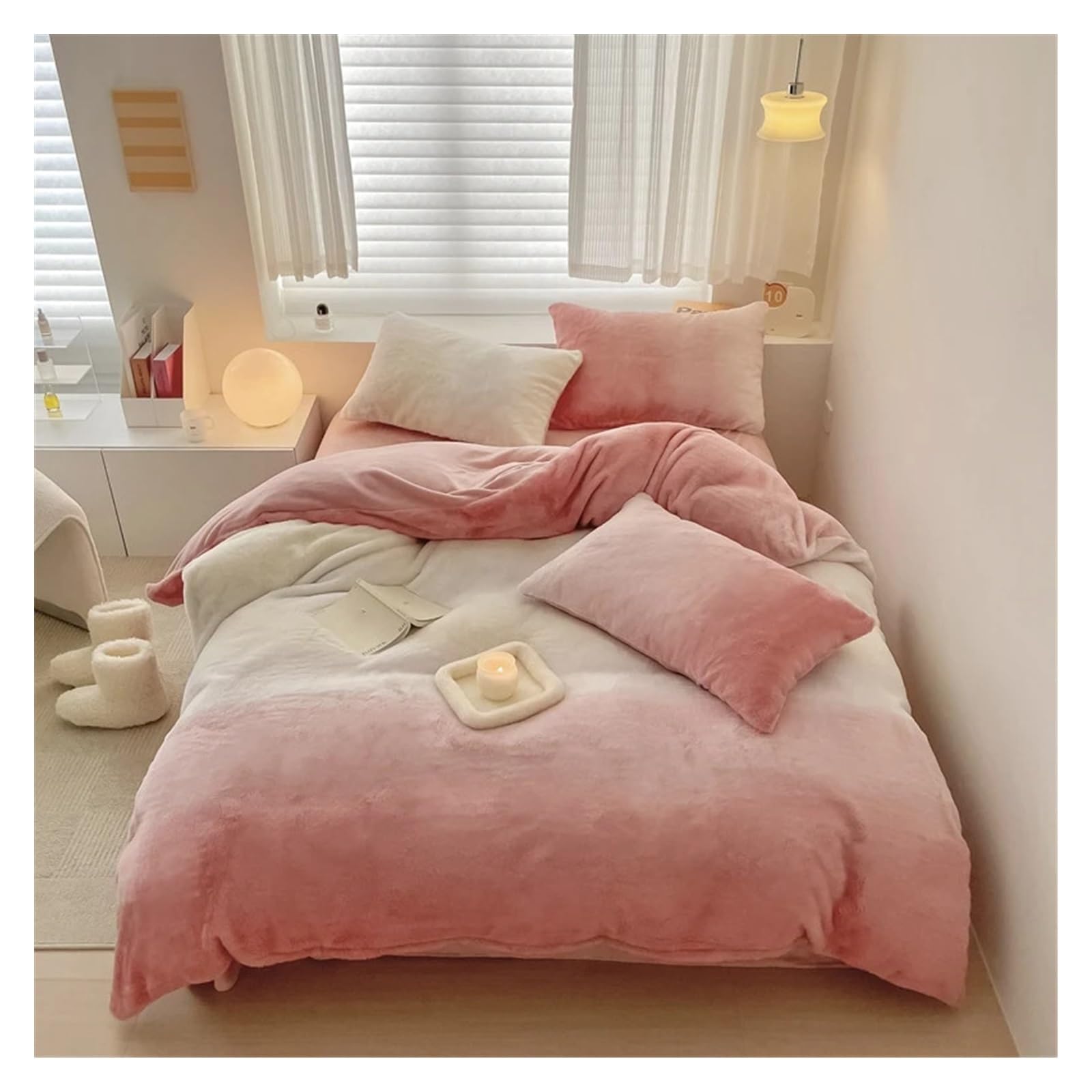 Ensemble de literie Queen King en velours de qualité supérieure texturé peluche