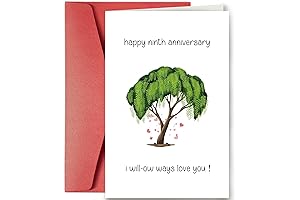 Funny 9th Anniversary Card for Husband Wife: Willow Ninth Anniversary Card, Sweet...